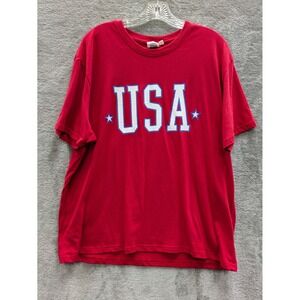 Patriotic USA Graphic T-Shirt Mens XL Red‎ Spirit of America Short Sleeve Tee